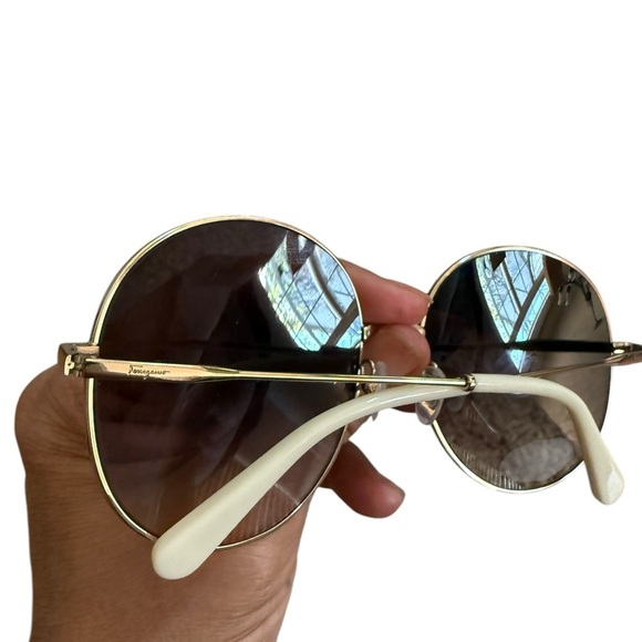 Salvatore Ferragamo Gold Sunglasses 100% Authentic comes with case & cloth main image 3